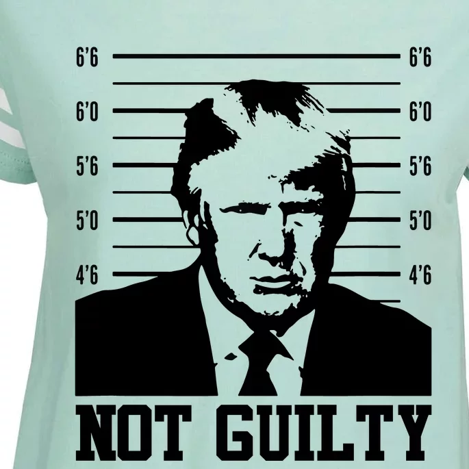 Trump Mug Shot, Trump Not Guilty Pro Trump Supporter Enza Ladies Jersey Football T-Shirt