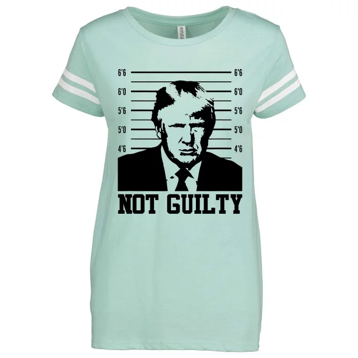 Trump Mug Shot, Trump Not Guilty Pro Trump Supporter Enza Ladies Jersey Football T-Shirt