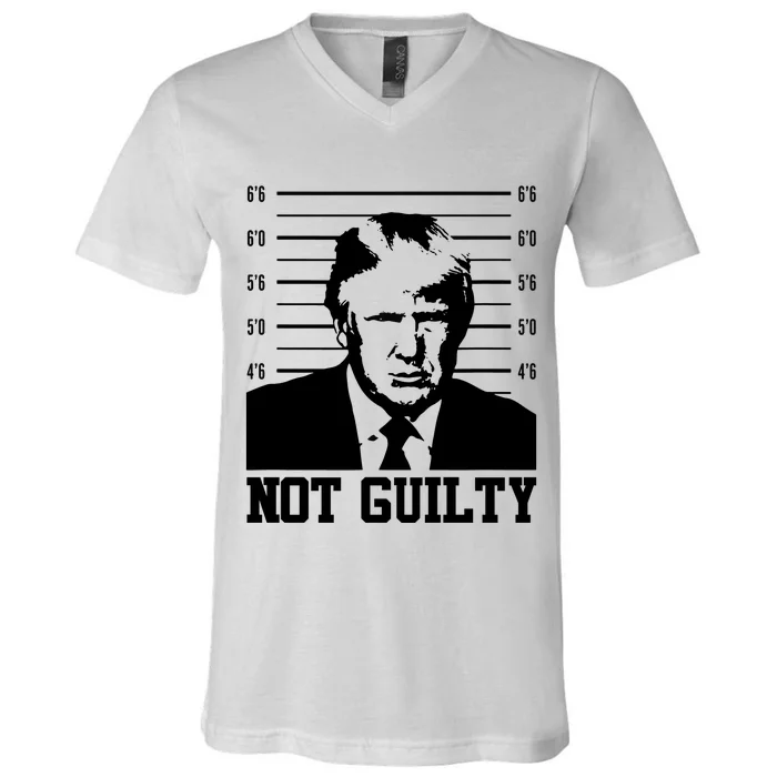 Trump Mug Shot, Trump Not Guilty Pro Trump Supporter V-Neck T-Shirt