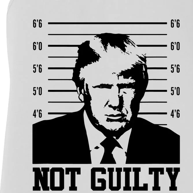 Trump Mug Shot, Trump Not Guilty Pro Trump Supporter Women's Racerback Tank