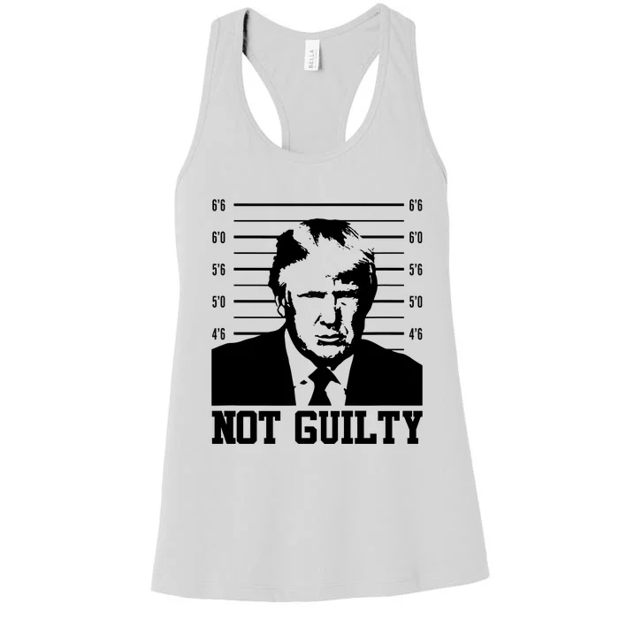 Trump Mug Shot, Trump Not Guilty Pro Trump Supporter Women's Racerback Tank