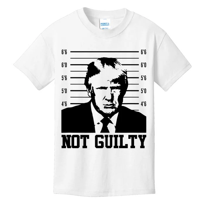 Trump Mug Shot, Trump Not Guilty Pro Trump Supporter Kids T-Shirt