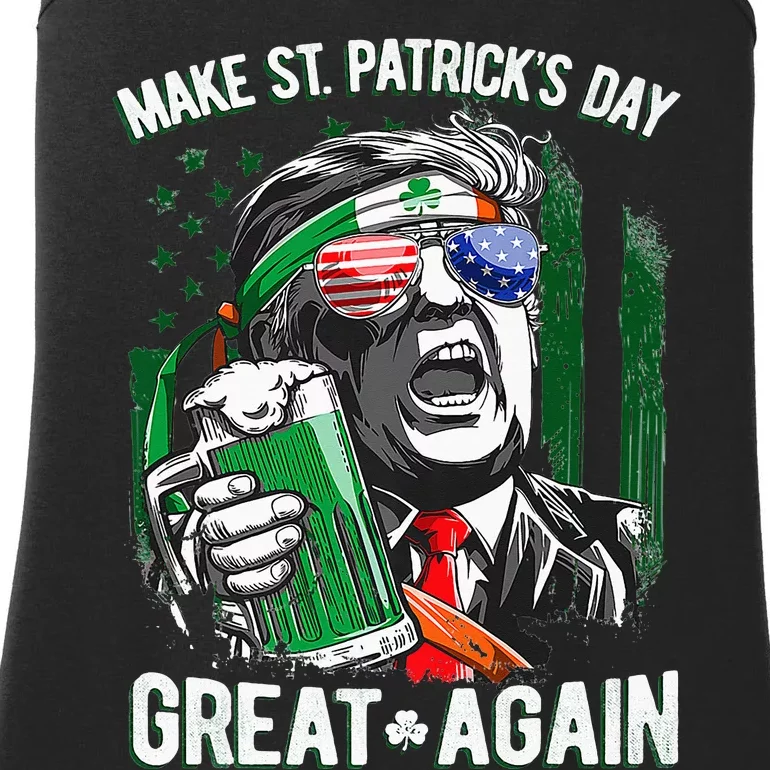 Trump Make Saint Patricks Day Great Again Beer Drinking Mug Ladies Essential Tank