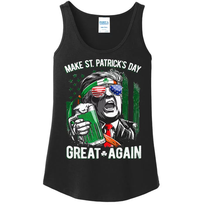 Trump Make Saint Patricks Day Great Again Beer Drinking Mug Ladies Essential Tank