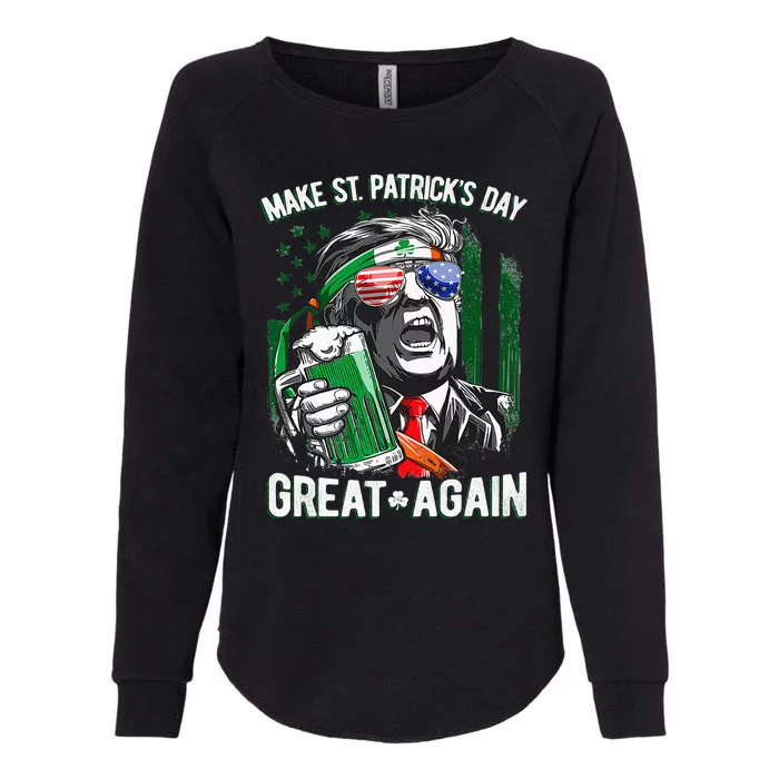 Trump Make Saint Patricks Day Great Again Beer Drinking Mug Womens California Wash Sweatshirt