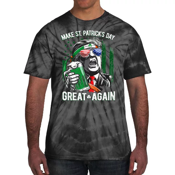 Trump Make Saint Patricks Day Great Again Beer Drinking Mug Tie-Dye T-Shirt