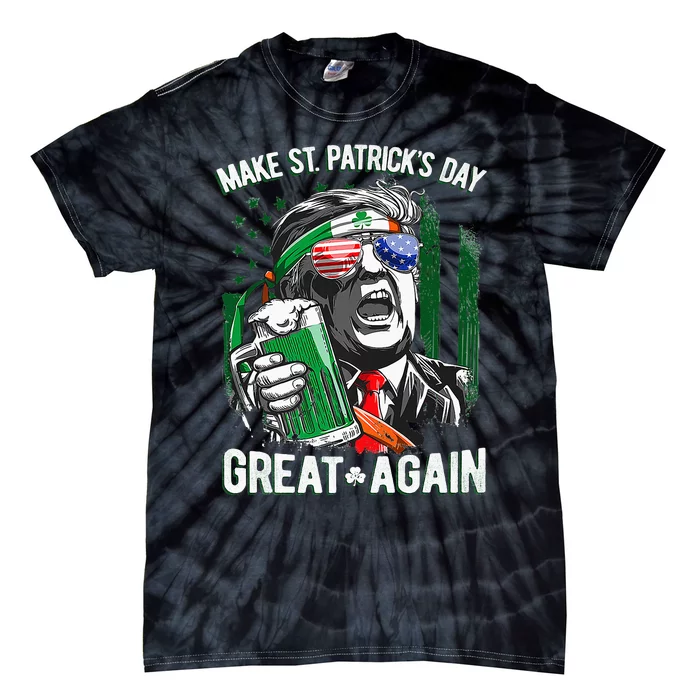 Trump Make Saint Patricks Day Great Again Beer Drinking Mug Tie-Dye T-Shirt