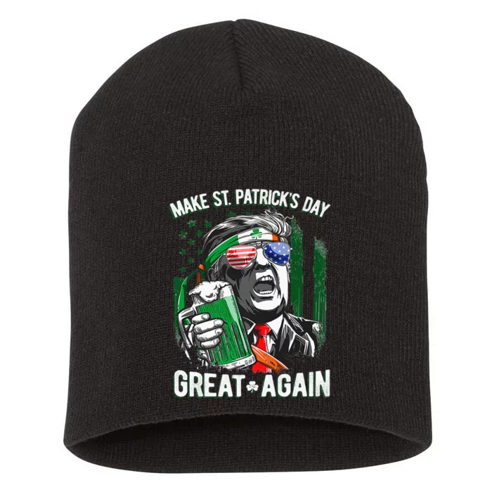 Trump Make Saint Patricks Day Great Again Beer Drinking Mug Short Acrylic Beanie