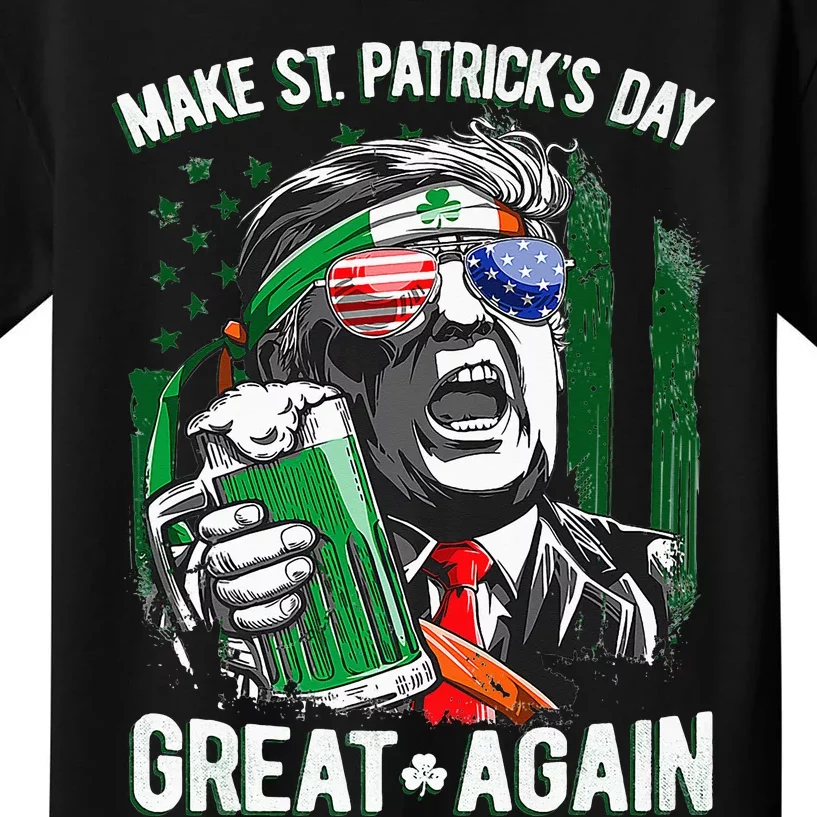 Trump Make Saint Patricks Day Great Again Beer Drinking Mug Kids T-Shirt