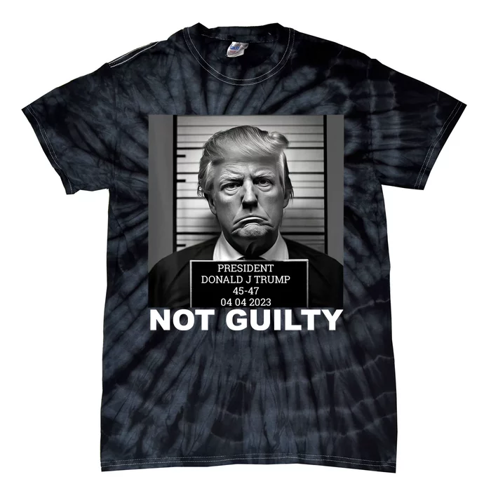 Trump Mug Shot, Trump Not Guilty Pro Trump Supporter Tie-Dye T-Shirt