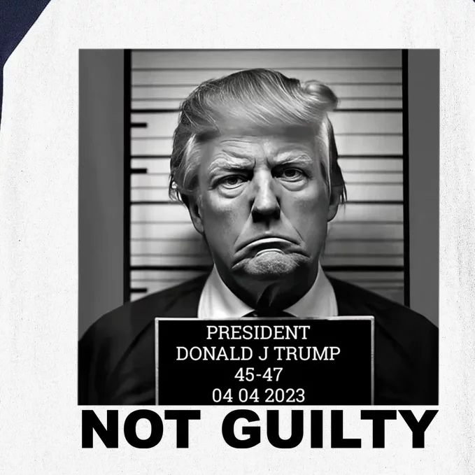 Trump Mug Shot, Trump Not Guilty Pro Trump Supporter Baseball Sleeve Shirt