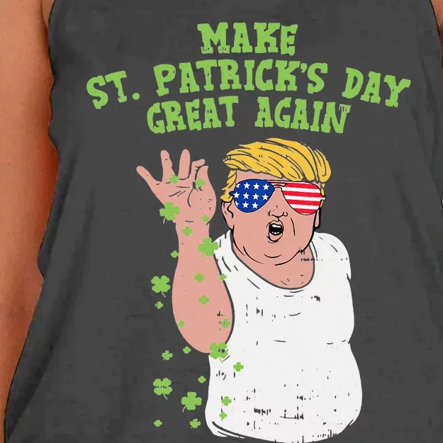 Trump Make St. Patrick's Day Great Again Funny Salt Shamrock Women's Knotted Racerback Tank