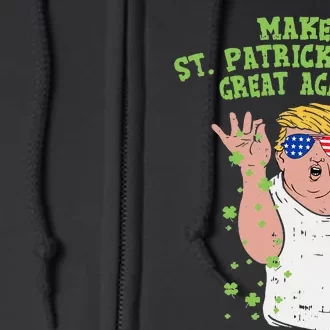 Trump Make St. Patrick's Day Great Again Funny Salt Shamrock Full Zip Hoodie