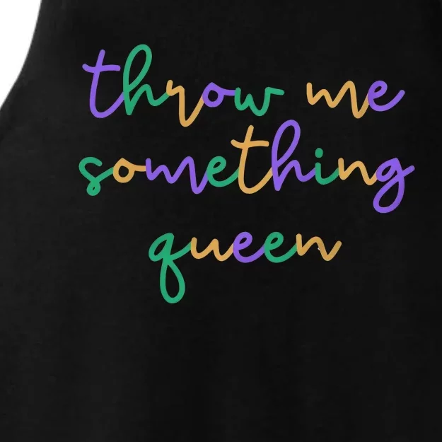 Throw Me Something Queen Mardi Gras Ladies Tri-Blend Wicking Tank