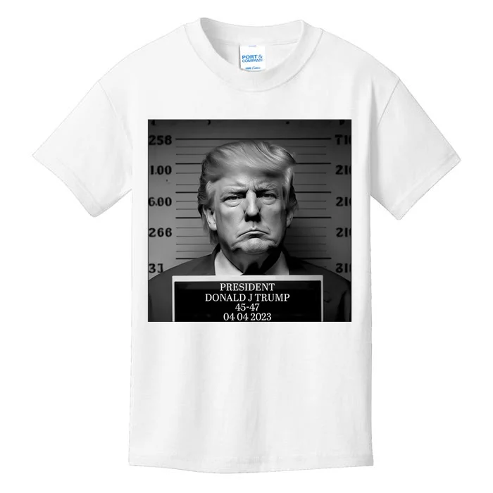 Trump Mug Shot, Trump Not Guilty Pro Trump Supporter Kids T-Shirt