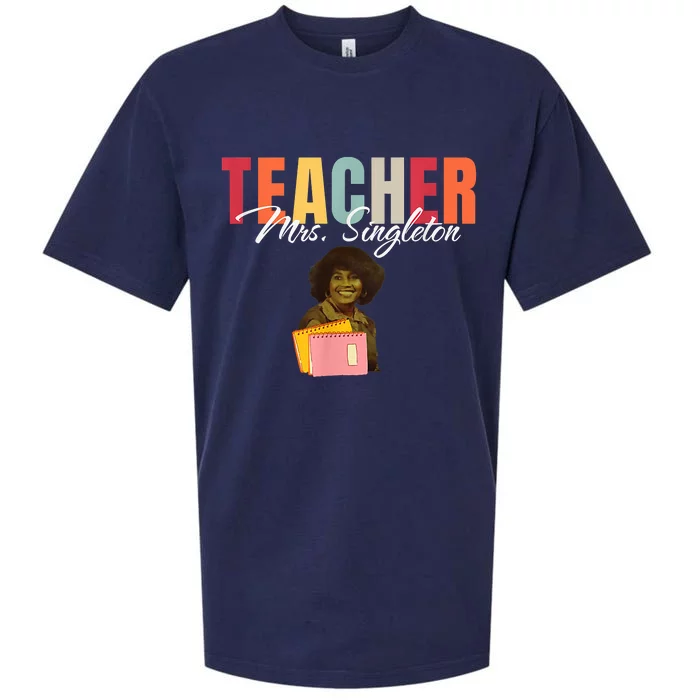 Teacher Mrs. Singleton Loving Mom And Mentor Sueded Cloud Jersey T-Shirt