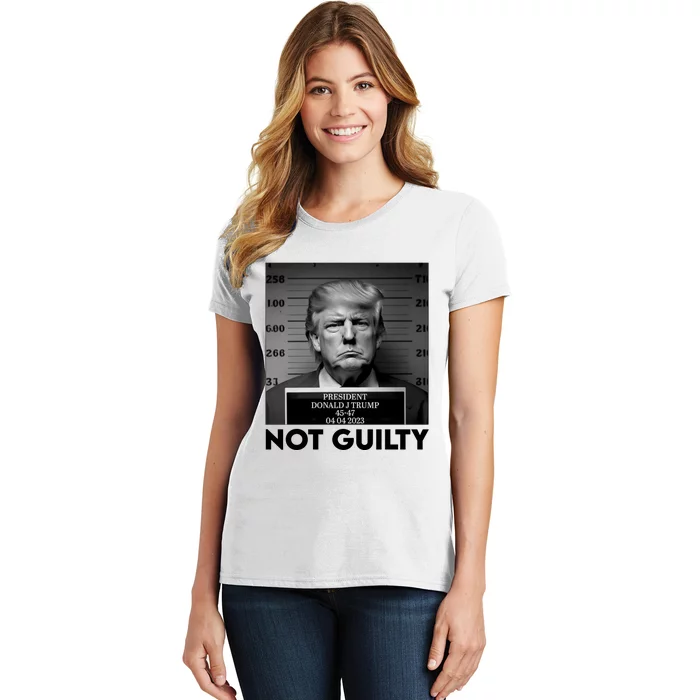 Trump Mug Shot, Trump Not Guilty Pro Trump Supporter Women's T-Shirt