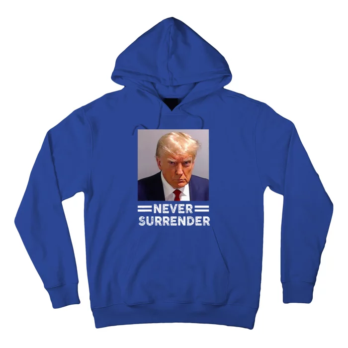 Trump Mug Shot Never Surrender Trump Vote 2024 Hoodie