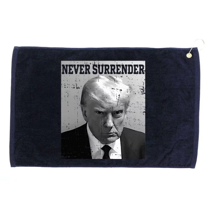 Trump Mug Shot Donald Trump Mug Shot Never Surrender Grommeted Golf Towel