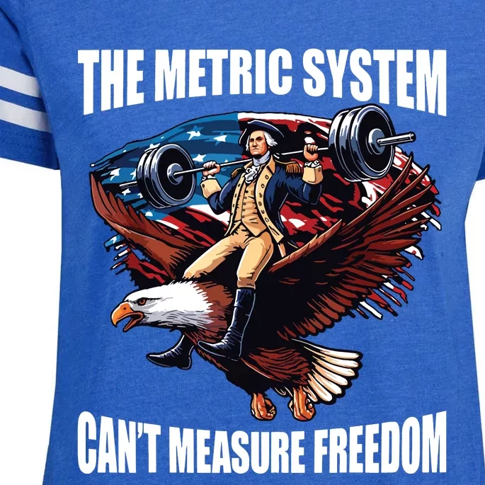 The Metric System Cant Measure Freedom Funny Enza Ladies Jersey Football T-Shirt