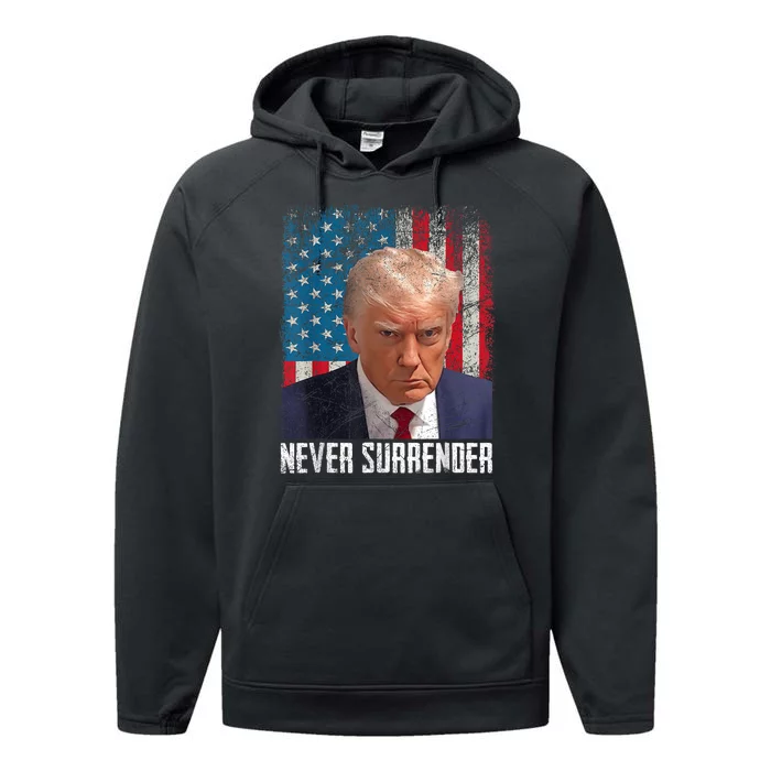 Trump Mug Shot Donald Trump Mug Shot Performance Fleece Hoodie