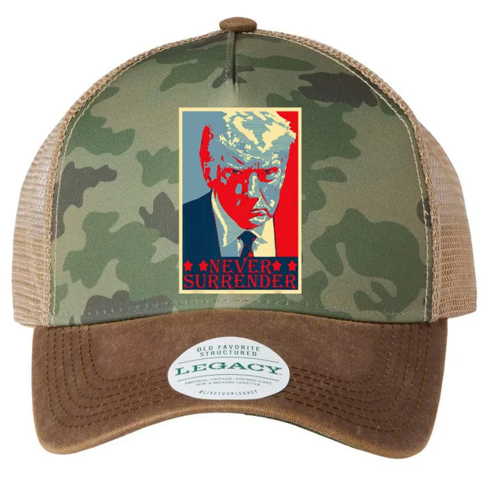 Trump Mug Shot Donald Trump Mug Shot Never Surrender Legacy Tie Dye Trucker Hat