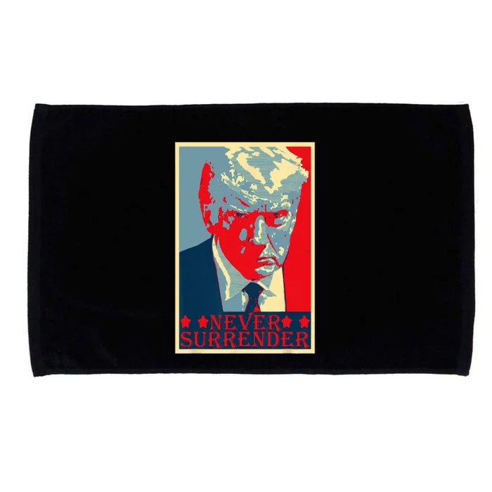 Trump Mug Shot Donald Trump Mug Shot Never Surrender Microfiber Hand Towel