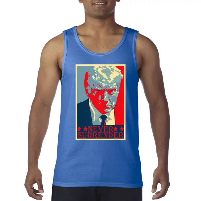 Trump Mug Shot Donald Trump Mug Shot Never Surrender Tank Top