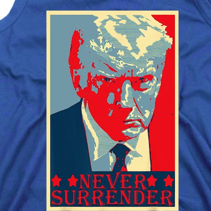 Trump Mug Shot Donald Trump Mug Shot Never Surrender Tank Top