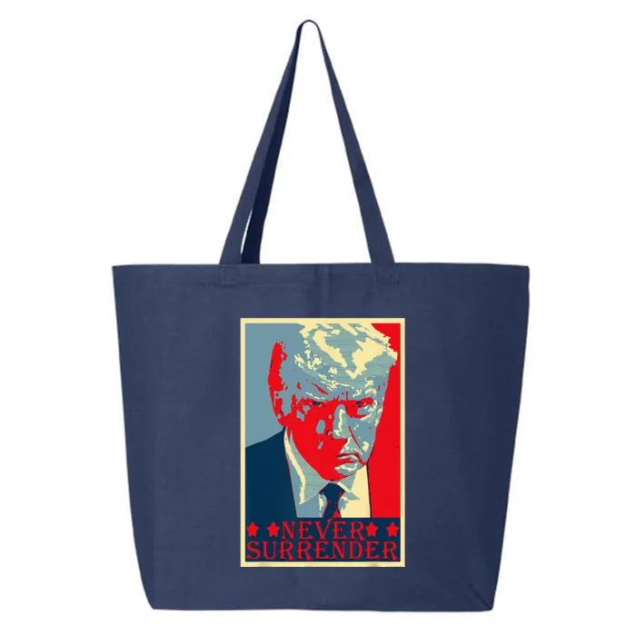 Trump Mug Shot Donald Trump Mug Shot Never Surrender 25L Jumbo Tote