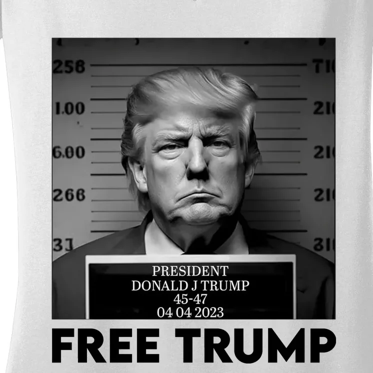 Trump Mug Shot, Trump Not Guilty Pro Trump Supporter Women's V-Neck T-Shirt