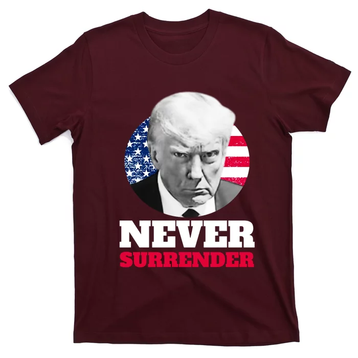 Trump Mug Shot Never Surrender Pro Trump 2024 T-Shirt