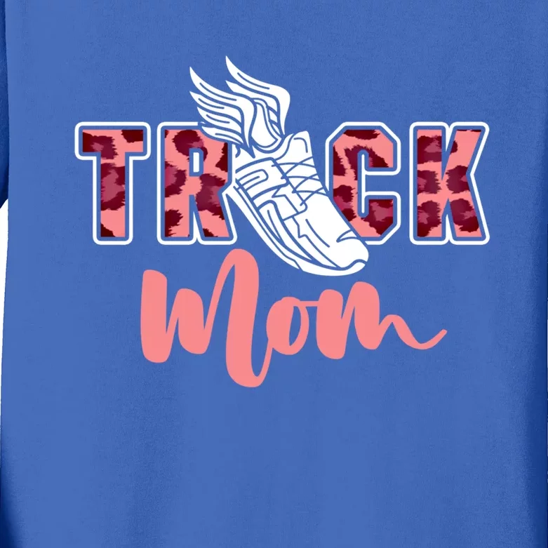 Track Mom Sprinting Marathon Track And Field Runner Gift Kids Long Sleeve Shirt