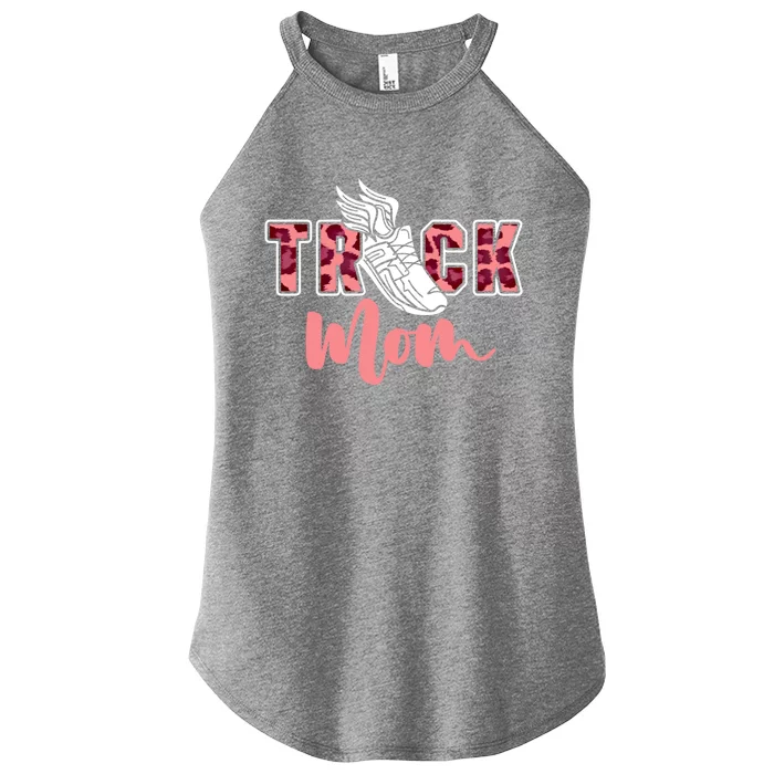 Track Mom Sprinting Marathon Track And Field Runner Gift Women’s Perfect Tri Rocker Tank