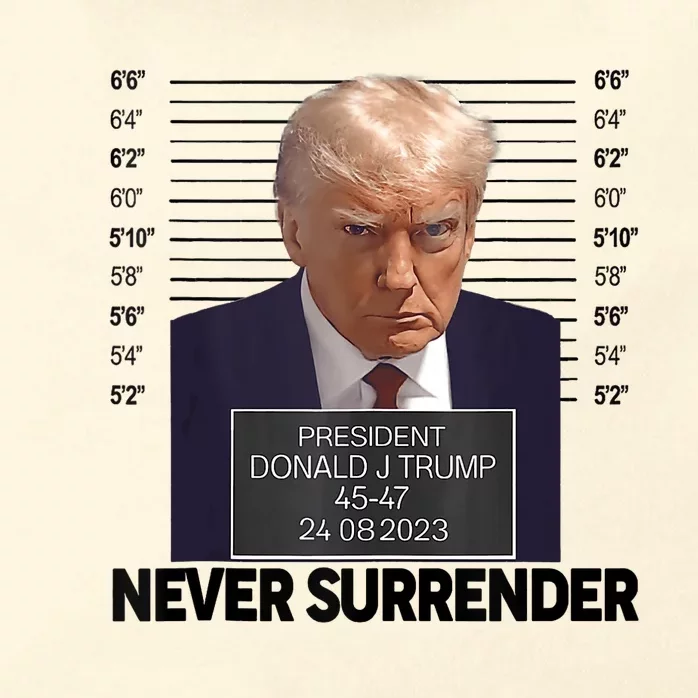 Trump Mug Shot Donald Trump Mug Shot Never Surrender Zip Tote Bag