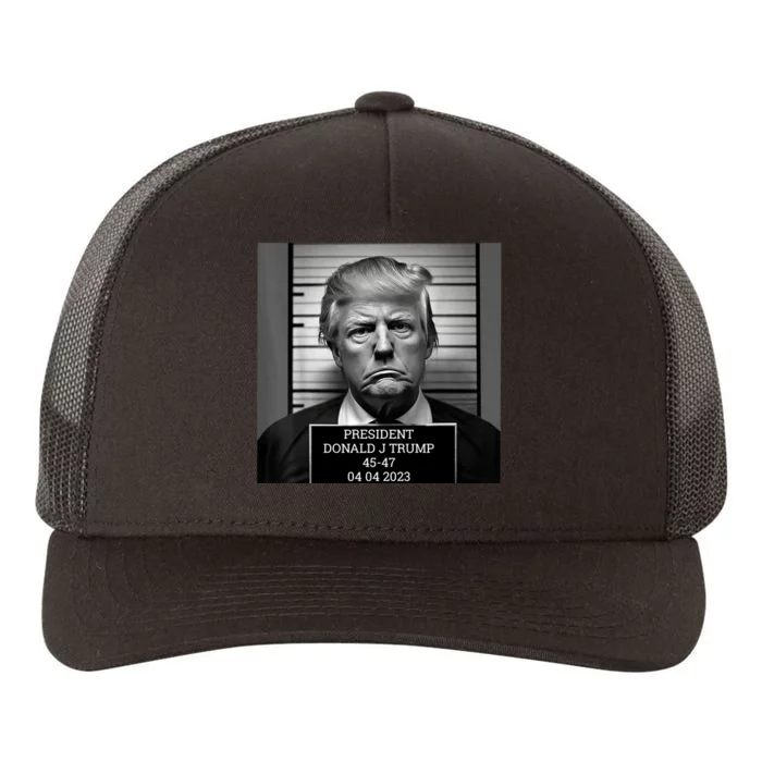 Trump Mug Shot, Trump Not Guilty Pro Trump Supporter Yupoong Adult 5-Panel Trucker Hat