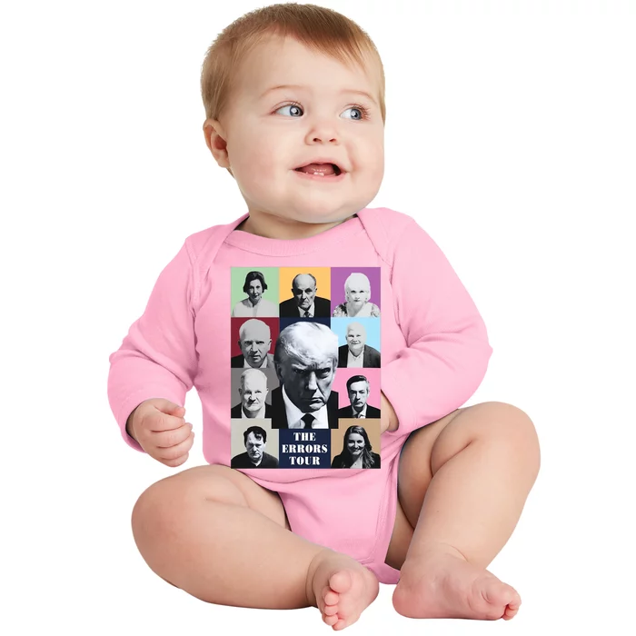 Trump Mug Shot The Errors Tour Funny Baby Long Sleeve Bodysuit