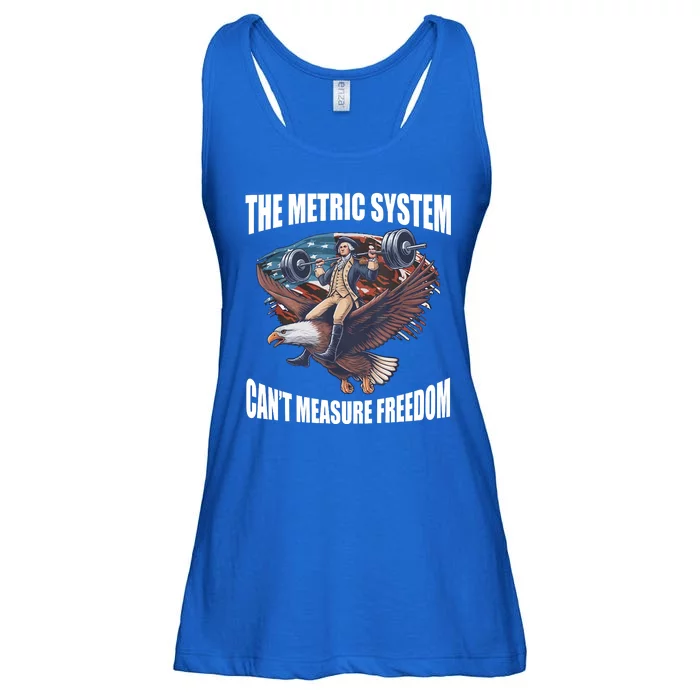 The Metric System Cant Measure Freedom Funny 4th Of July Ladies Essential Flowy Tank