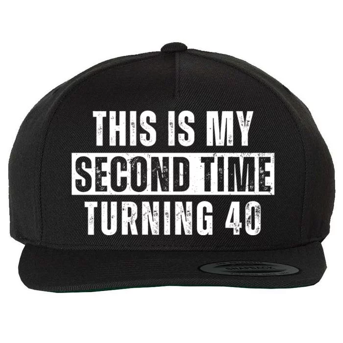 This My Second Time Turning 40 Funny 80th Birthday Old Gift Wool Snapback Cap