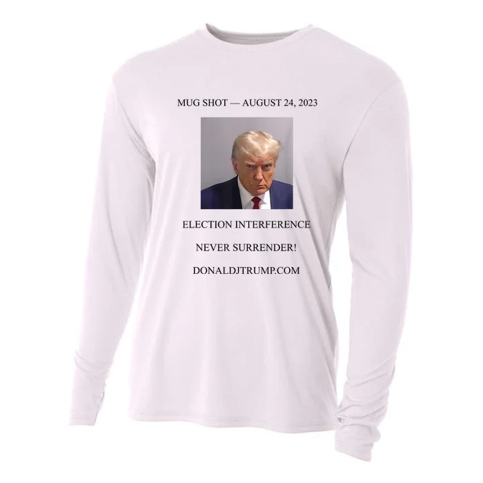 Trump Mug Shot Never Surrender Cooling Performance Long Sleeve Crew