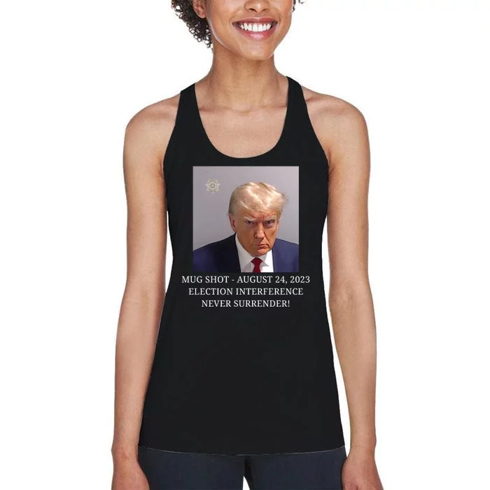 Trump Mug Shot Donald J Trump Mugshot Women's Racerback Tank