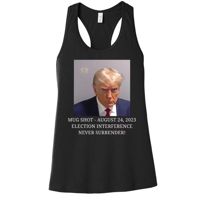 Trump Mug Shot Donald J Trump Mugshot Women's Racerback Tank