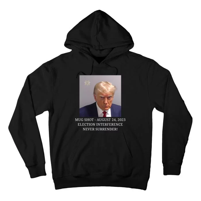 Trump Mug Shot Donald J Trump Mugshot Tall Hoodie