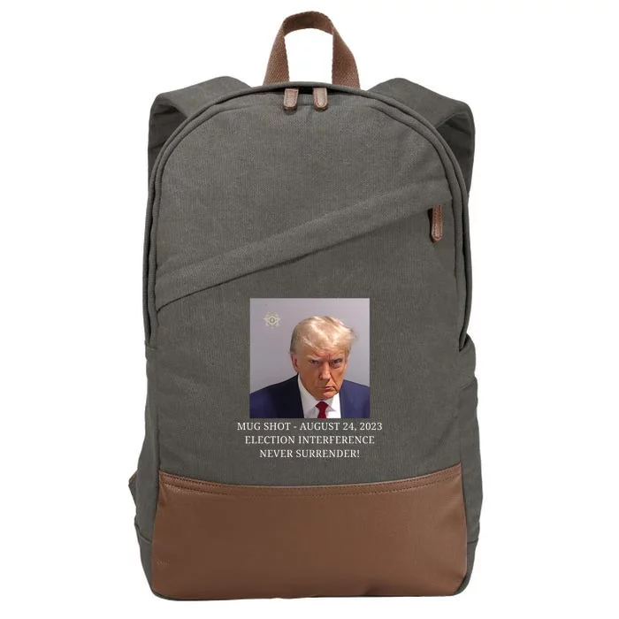 Trump Mug Shot Donald J Trump Mugshot Cotton Canvas Backpack