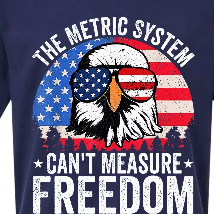 The Metric System CanT Measure Freedom Eagle 4th Of July Sueded Cloud Jersey T-Shirt