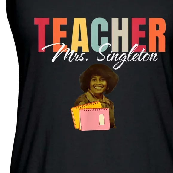 Teacher Mrs. Singleton Loving Mom And Mentor Ladies Essential Flowy Tank