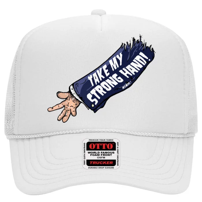 Take My Strong Hand Rebel High Crown Mesh Trucker Hat