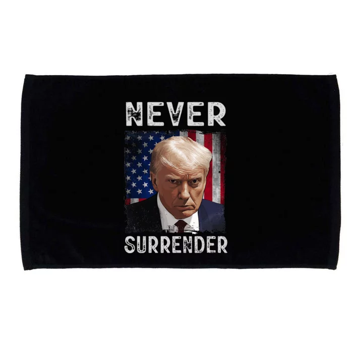 T.rump M.ug S.hot Wanted Save America 2024 Never Surrender Microfiber Hand Towel