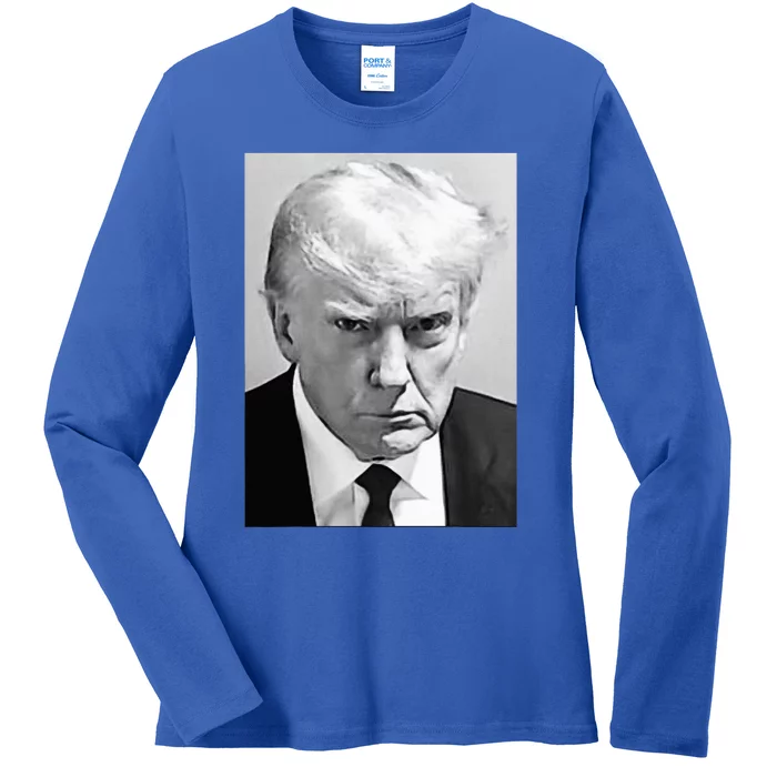 Trump Mug Shot Donald Trump Mug Shot Ladies Long Sleeve Shirt