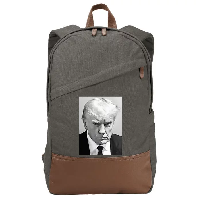 Trump Mug Shot Donald Trump Mug Shot Cotton Canvas Backpack